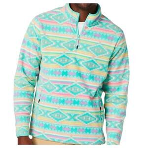 Chubbies Flame Commander Quarter Zip Fleece Mens M Aztec Southwestern runs small